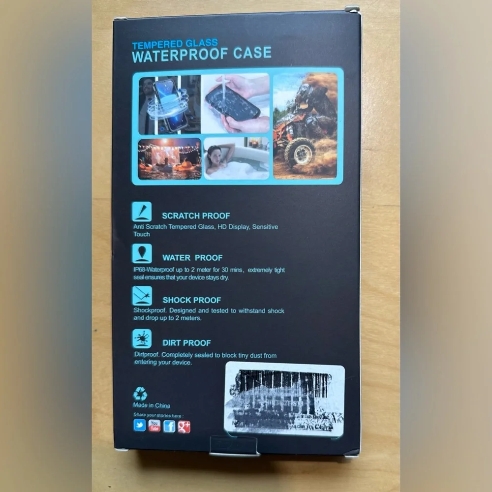 📱iPhone 13 Pro Max Tempered Glass Waterproof Case, NEW